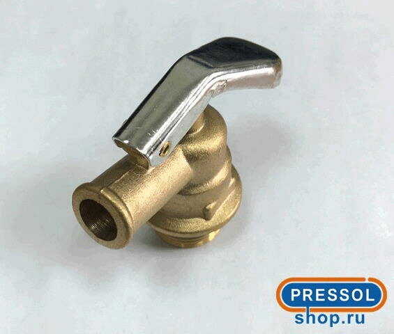 Сливной бочковой кран, G 3/4'' нар. латунь, вентиль на бочку, Pressol 13090 (пр-во Германия)