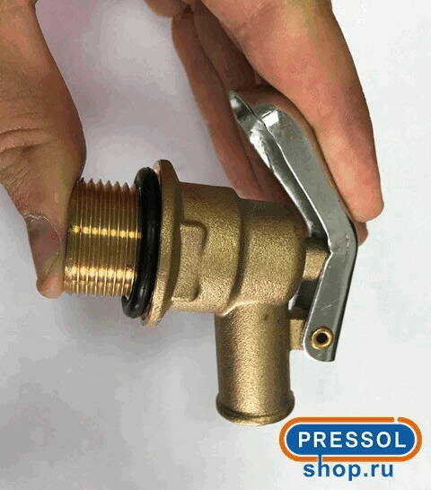 Сливной бочковой кран, G 3/4'' нар. латунь, вентиль на бочку, Pressol 13090 (пр-во Германия)